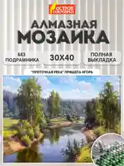 Алмазная мозаика Остров Сокровищ Река, 663851, без подрамника 30x40 см, картина стразами
