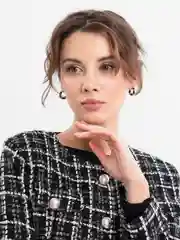 Черный женские серьги-кольца в винтажном стиле, серьги с акриловыми вставками, трендовые серьги