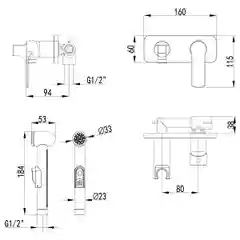 Гигиенический душ Lemark Plus Grace LM1519C, хром