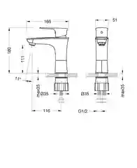Смеситель для раковины с коротким изливом Lemark Nero LM0206C, однорычажный, хром