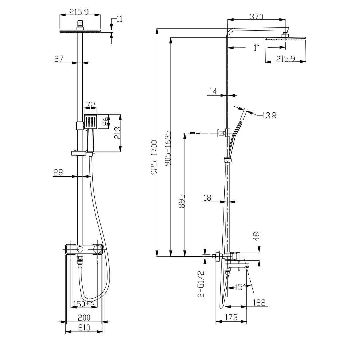 Душевая система Lemark Tropic LM7004C, хром