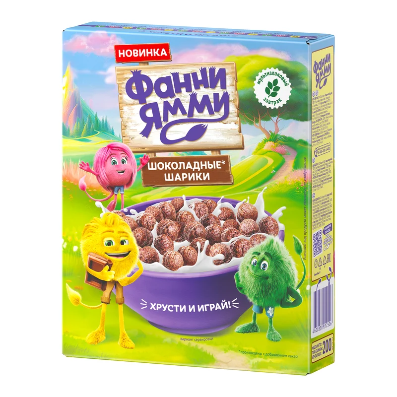 Шарики мультизлаковые Фанни Ямми, с какао, 200г