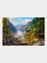 Алмазная мозаика Остров Сокровищ Река, 663867, без подрамника 40x50 см, картина стразами