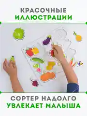 Деревянный сортер для детей, деревянный сортер, сортер "Овощи", настольные игры