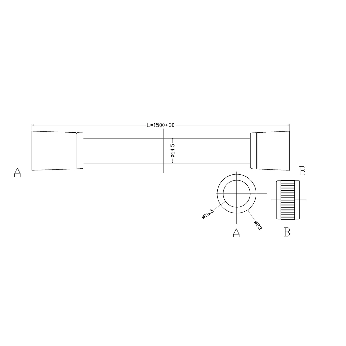 Шланг для душа Lemark LE8046P, ПВХ, 1,5 м