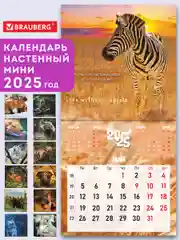 Календарь настенный на 2025 год перекидной, Brauberg, 12 листов, 22,5х22,5см, Мини