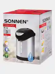 Термопот 3 л Sonnen TP-28, 456712, нагреватель воды электрический, ручной насос, сталь