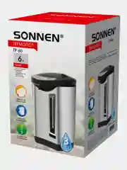 Термопот 6 л Sonnen TP-60, 456713, нагреватель воды электрический 900 Вт, сталь