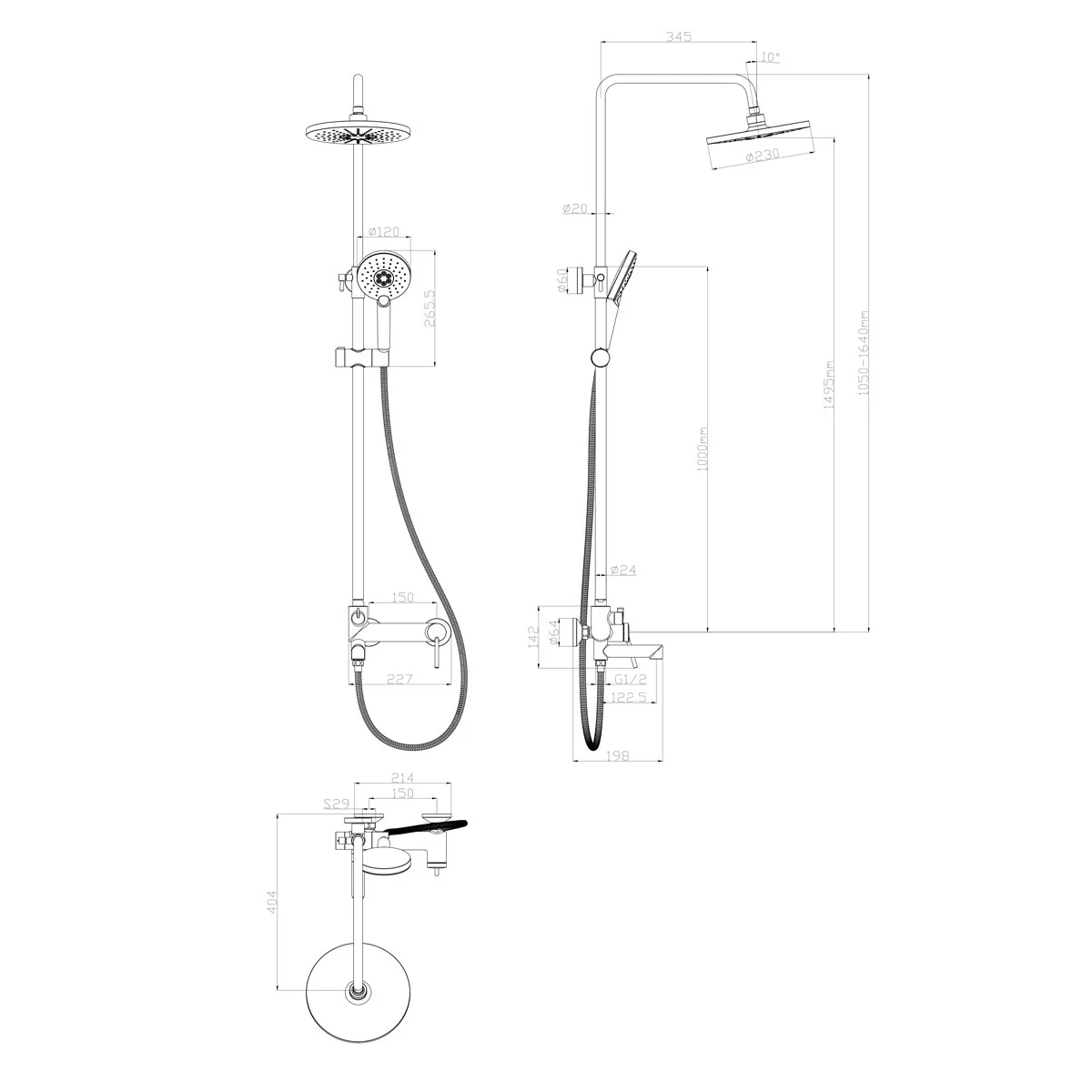 Душевая система Lemark Tropic LM3862C, хром