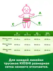 Подгузники-трусики KIOSHI, размер M, 6-11 кг, 52 штуки