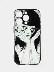 Белый чехол для iPhone 16 Pro с принтом, с рисунком (Айфон 16 Про)