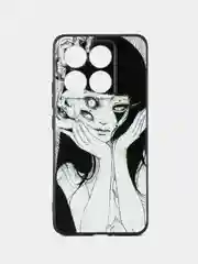 Белый чехол для Xiaomi 14T с принтом, с рисунком (Сяоми 14Т)