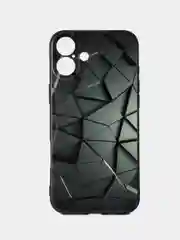 Тёмно-серый чехол для iPhone 16 Plus с принтом, с рисунком (Айфон 16 Плюс)