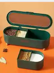 Тёмно-зелёный набор для специй с 4 отсеками