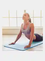 Коврик для йоги и фитнеса, спорта, нескользящий, двухцветный, 183x61x0,6 см, голубой/синий