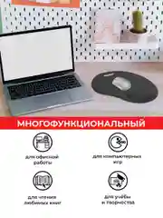 Коврик для мыши с подушкой под запястье Sonnen, полиуретан + лайкра, 250х220х20мм, черный