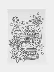 Синий наклейки новогодние детские, 9 штук+ раскраска,11см х15,5см