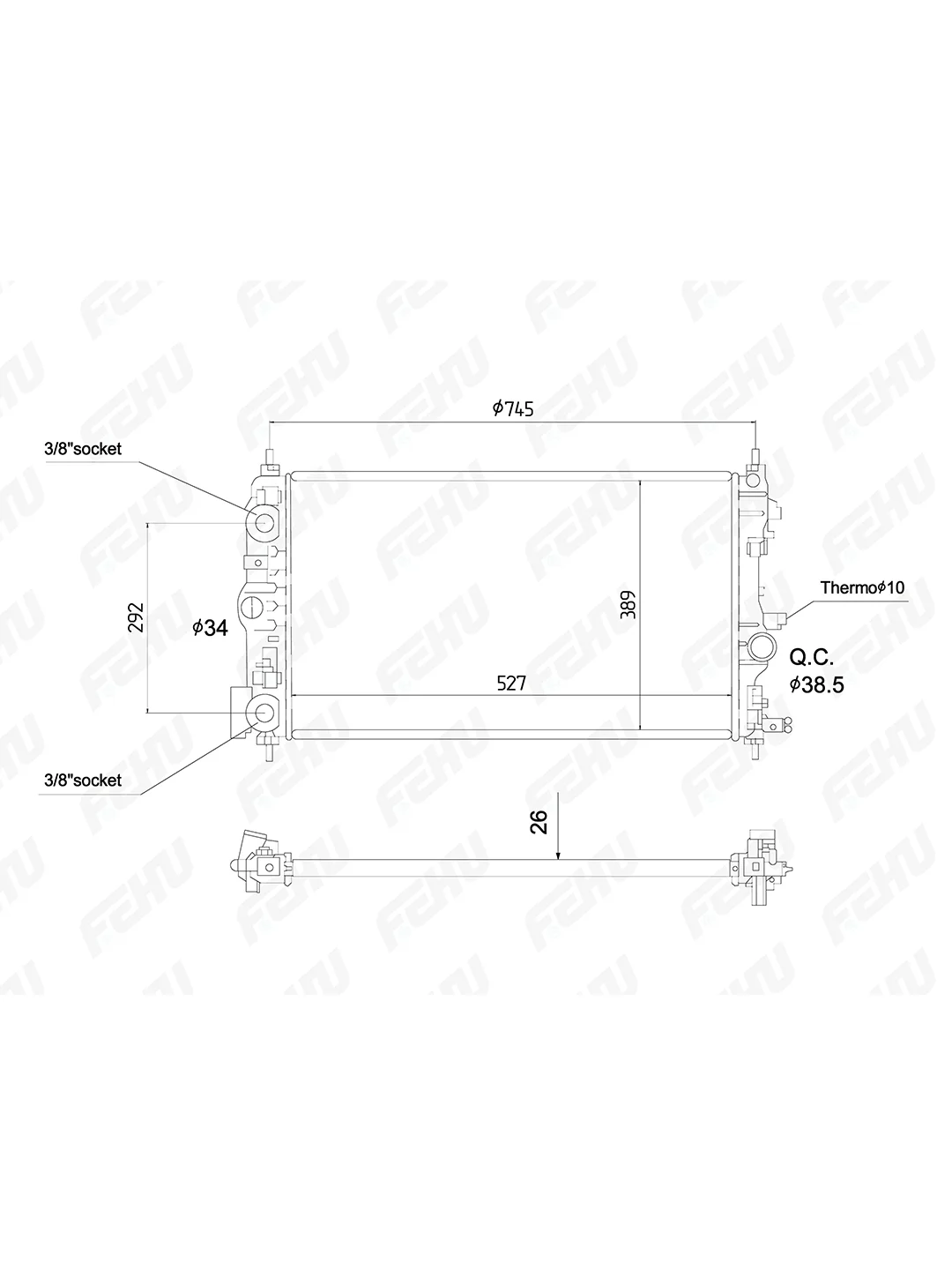 FRC1007 Радиатор охлаждения Opel Astra J (10-) 1.4i/1.6i AT