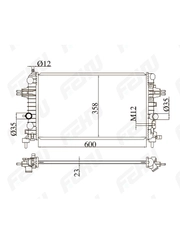 FRC1109m Радиатор охлаждения (сборный) Opel Astra H (04-)/Zafira B (05-) 1.6i/1.8i MT
