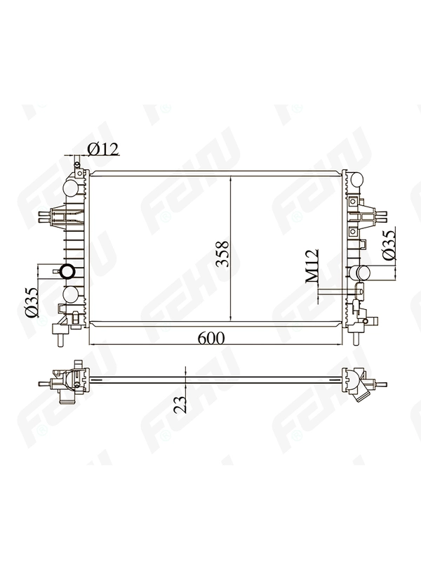 FRC1109m Радиатор охлаждения (сборный) Opel Astra H (04-)/Zafira B (05-) 1.6i/1.8i MT