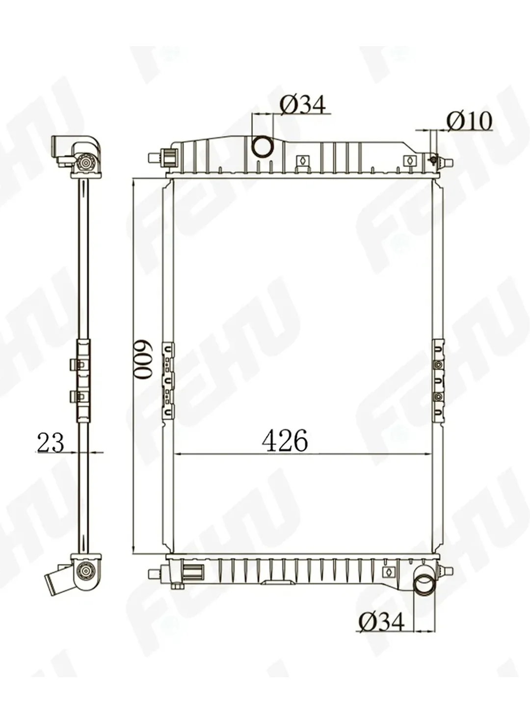 FRC1121m Радиатор охлаждения (сборный) Chevrolet Aveo (05-) 1.2/1.4 A/C MT