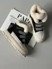 Белый ботини женские,зимние утепленные