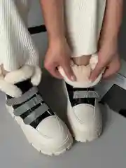 Белый ботини женские,зимние утепленные
