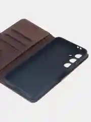 Терракотовый чехол-книжка для Samsung Galaxy S24 FE из высококачественной искусственной кожи