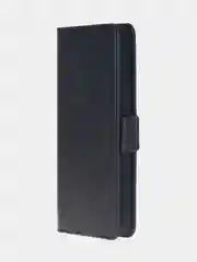 Угольный чехол-книжка для Samsung Galaxy S24 FE из высококачественной искусственной кожи