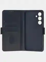 Угольный чехол-книжка для Samsung Galaxy S24 FE из высококачественной искусственной кожи