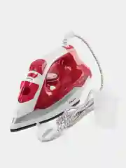 Красный утюг паровой для глажки одежды
