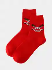 Вишнёвый носки мужские новогодние