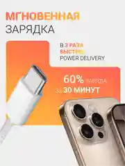 Кабель зарядный Type-C/Type-C 60W, плетеный, с поддержкой быстрой зарядки