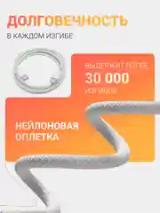 Кабель зарядный Type-C/Type-C 60W, плетеный, с поддержкой быстрой зарядки