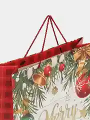 Белый пакет подарочный новогодний