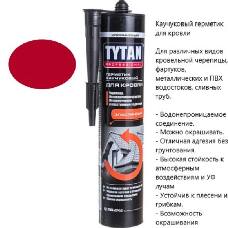TYTAN Professional Герметик Каучуковый для Кровли, Коричневый 310 мл