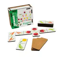 Настольная игра "Домино: фрукты и овощи", развивающая, деревянная