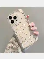 Кремовый чехол для iPhone 11, 13 14 15 Pro Max, ( Айфон 14)  прозрачный, противоударный