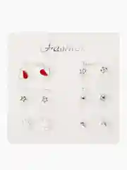 Алый набор сережек