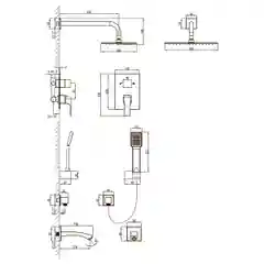 Душевая система Lemark Unit LM4522C, встраиваемая, хром