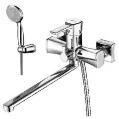 Смеситель для ванны с душем Lemark Evitta LM0551C, с длинным изливом, однорычажный, хром