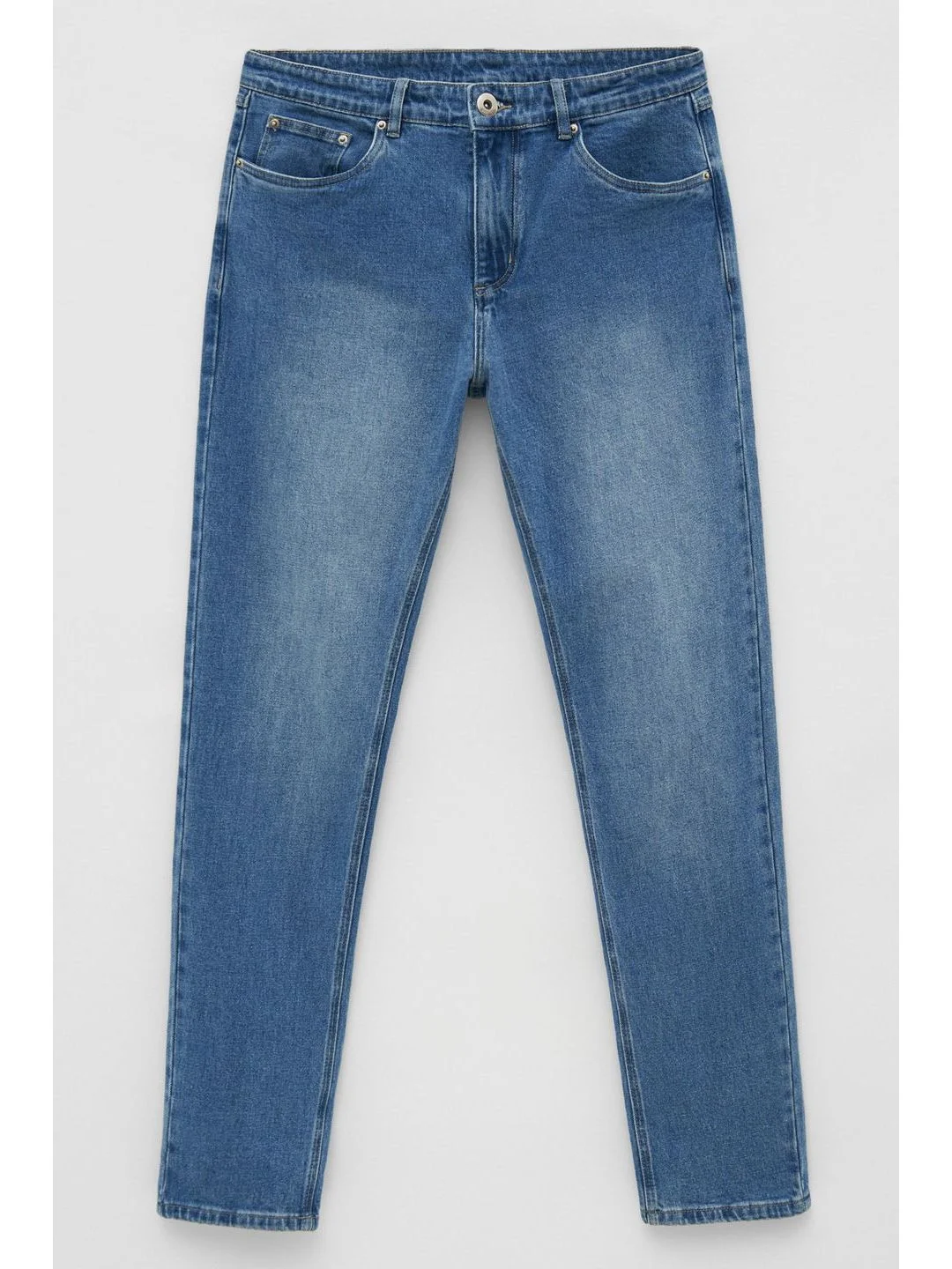 Голубой джинсы slim fit мужские