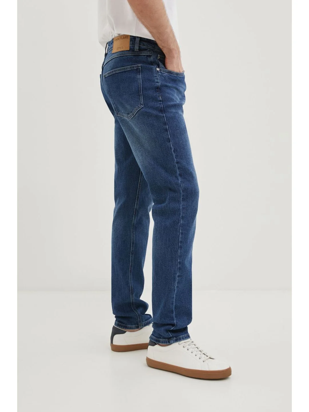 Синий джинсы slim fit мужские
