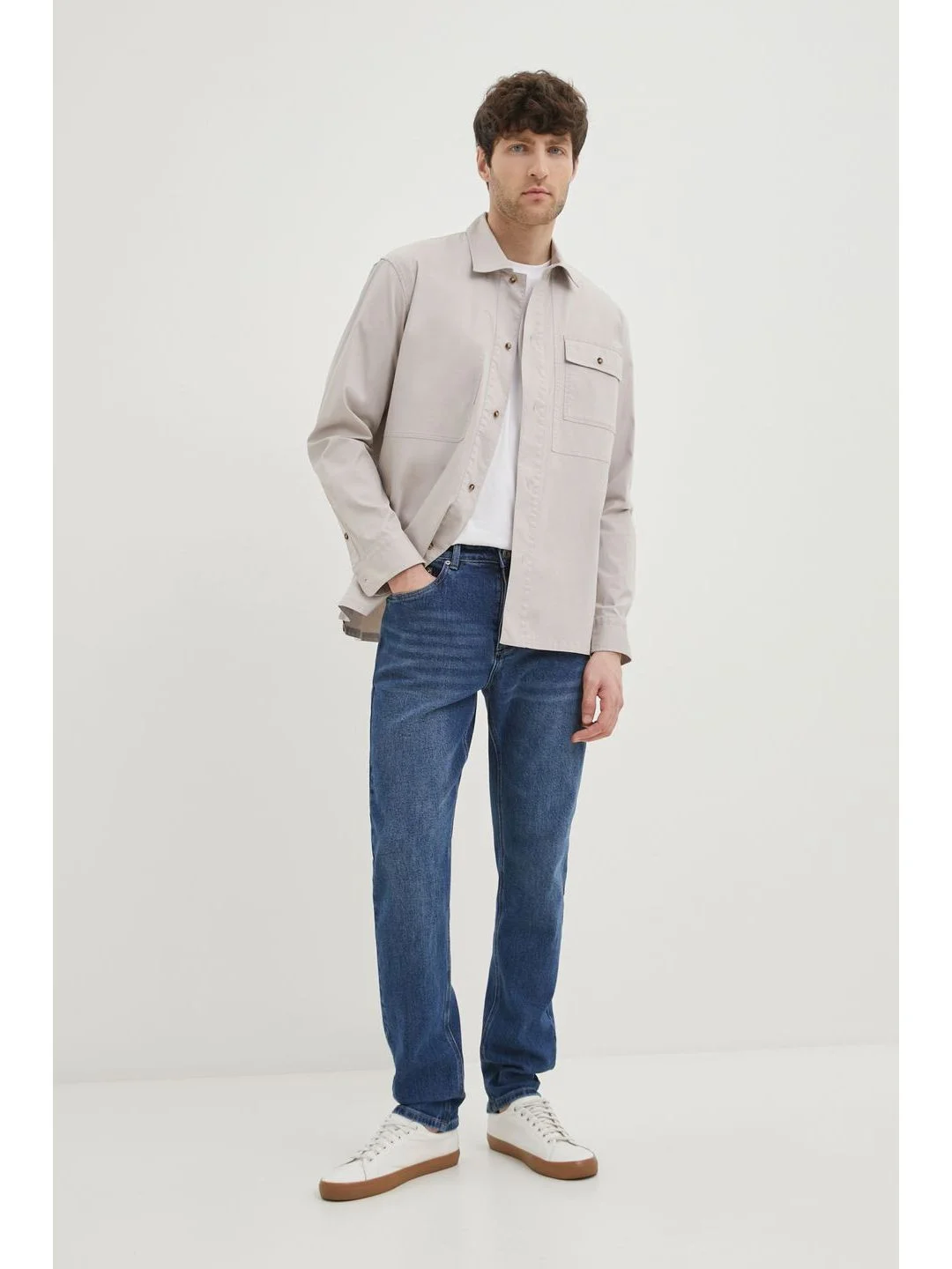 Синий джинсы slim fit мужские