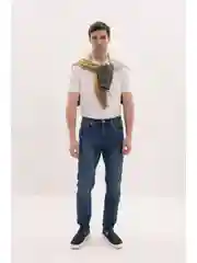 Синий джинсы slim fit мужские