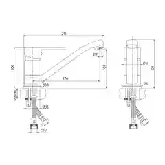 Смеситель для кухни Lemark Plus Grace LM1504C, однорычажный, хром