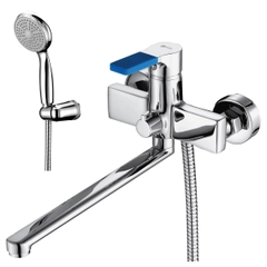 Смеситель для ванны с душем Lemark Aura LM0651C, с длинным изливом, однорычажный, хром