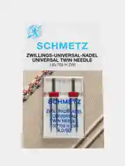 Иглы для бытовых швейных машин, стандартные двойные Schmetz 130/705H ZWI №90/4.0, уп.2 иг