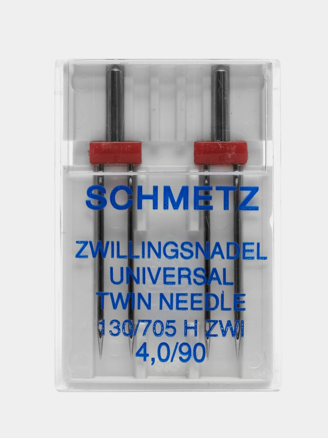 Иглы для бытовых швейных машин, стандартные двойные Schmetz 130/705H ZWI №90/4.0, уп.2 иг