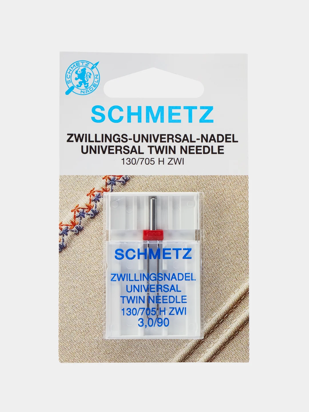 Иглы для бытовых швейных машин, стандартные двойные Schmetz 130/705H ZWI №90/3.0, уп.1 иг